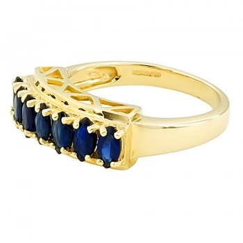 9ct gold Sapphire 7 stone Ring size N